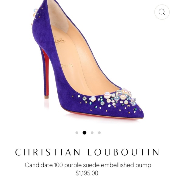 Christian Louboutin Candidate 100 purple suede embellished pump